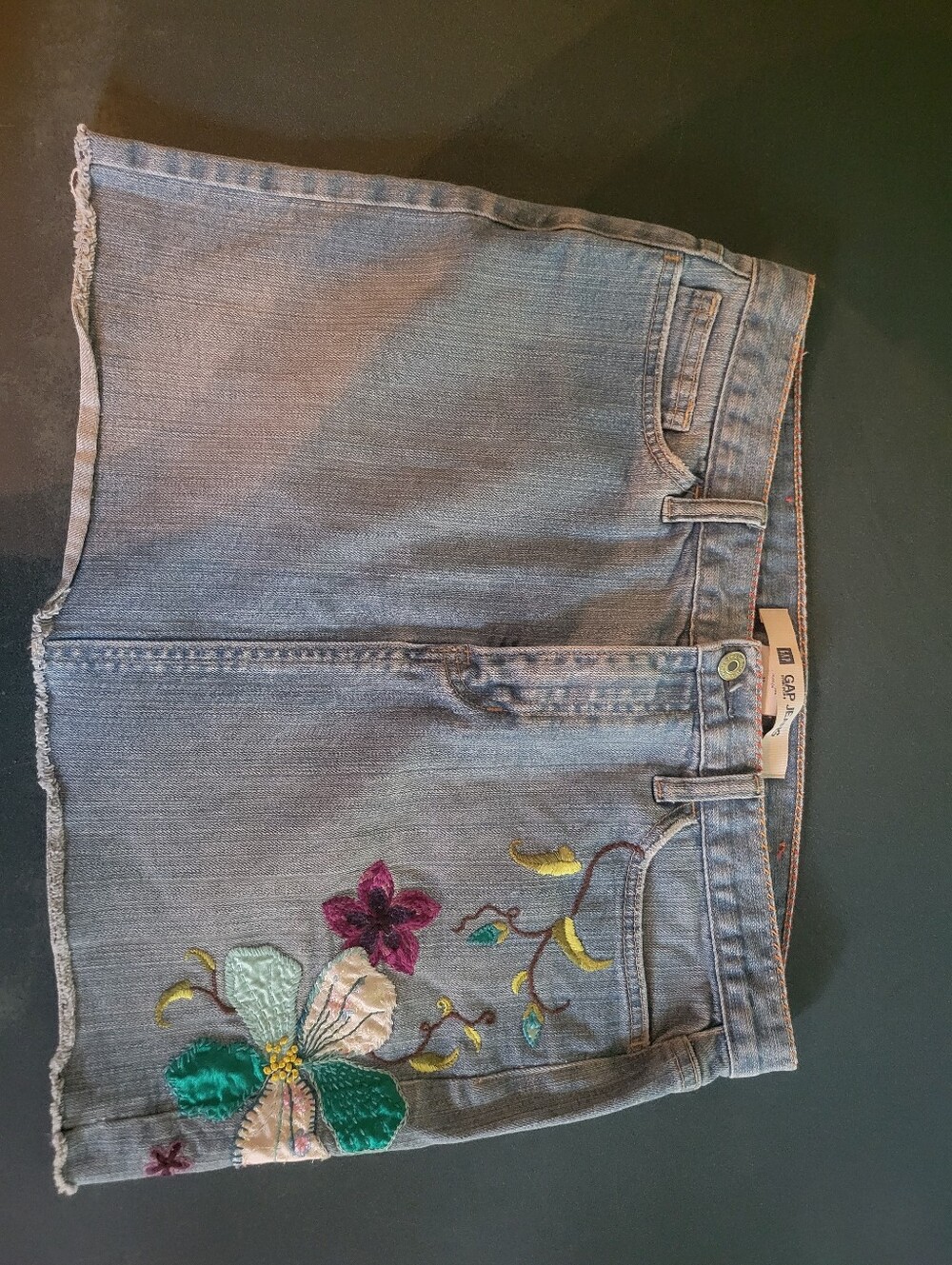 GAP Embroidered Denim Mini Skirt